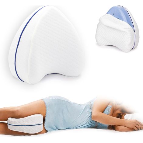 FISHTEC - Coussin Ergonomique Latéral, Mousse Mémoire de Forme, Soulage Dos, Hanches, Genoux, Housse Lavable 30°, Alignement Colonne, 25x23,5x14,5 cm, 300 g, Confort Sommeil (1/10)