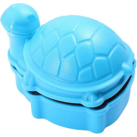 Brosse magnétique de nettoyage de vitres en forme de tortue - Grattoir anti-algues pour aquarium, outil de nettoyage pour petits aquariums (bleu) (1/5)