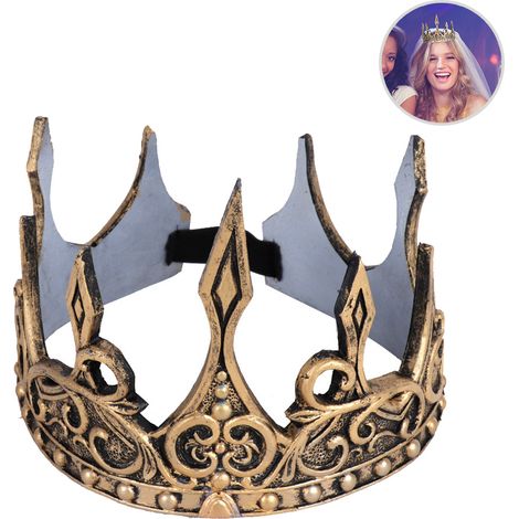 Couronne Roi Halloween 3D Réglable Douce Coiffe Déguisement Accessoire Fête Costume Soirée Défilé (1/5)