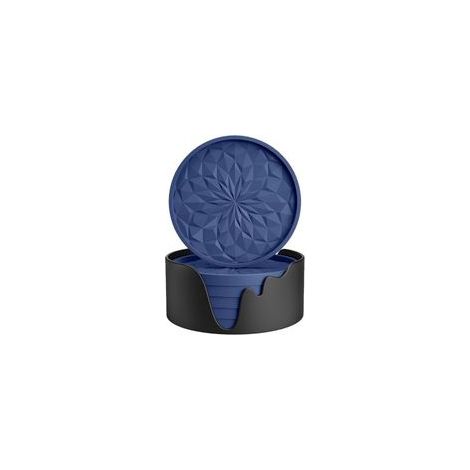 Sets de table en silicone pour boissons – Tapis de protection pour table – Antidérapants, antiadhésifs, décoration de table basse – Bleu marine [Lot de 6]