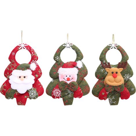 Ornement En Peluche De Noël - Décoration Suspendue Pour Arbre De Noël - Idéal Pour Fêtes Familiales Et Décor Intérieur - Lot De 6 (1/5)