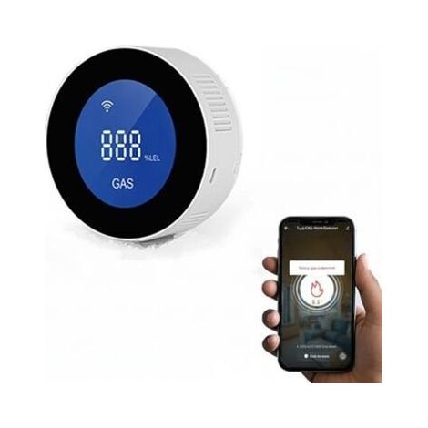 Jiajia AI-WLAN Gaswarner, Haushaltsalarm für Stadtgas/Methan/Propan/Butan/Erdgas/LPG, 85 dB, App-kompatibel (1/4)