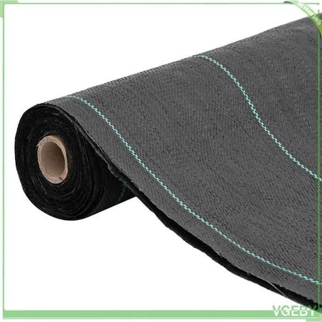 Membrane anti-mauvaises herbes - FAFEICY - 4005191 - 1,5x200 m - Noir rayé vert - PP 100 g/m² stabilisé UV (1/5)