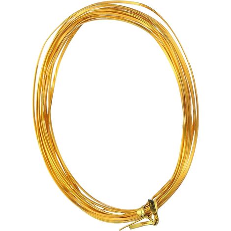 De Fil D'Aluminium Plat 24 Gauge 16.40 ft Fil Souple Jaune (1/5)