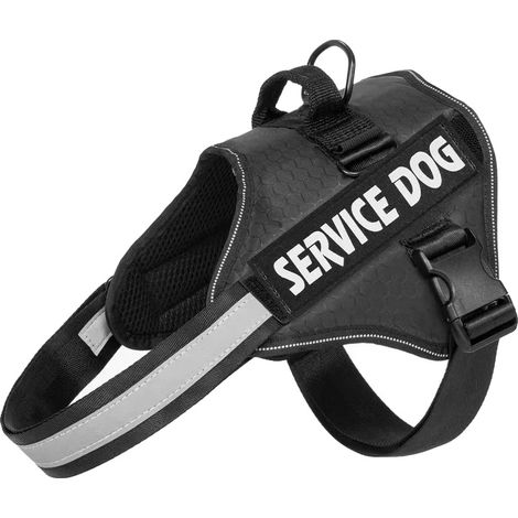 Pettorina per cani, modello a gilet, materiale resistente, taglia M-B, colore nero. (1/2)