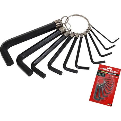 Neilsen 10pc Metric Hex Allen Key Tool Set Allan Alan 1/16" - 3/8" (1/2)