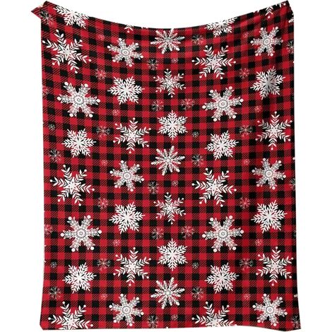 Couverture À Carreaux Flocons De Neige - Pour Canapé Chambre À Coucher - Douce Et Chaude - 1 Pièce (1/5)