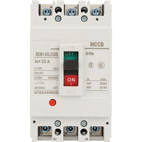 Disjoncteur intégré triphasé à coupure dans l'air avec contacts entièrement en cuivre 800 V 7613570 mm (32 A)