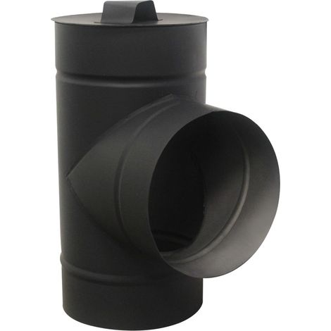 Té de ventilation pour conduit cheminée systèmes de ventilation 90° pour cuisine hotte aspirante raccord en t vmc té vmc (OD 125mm) (1/5)