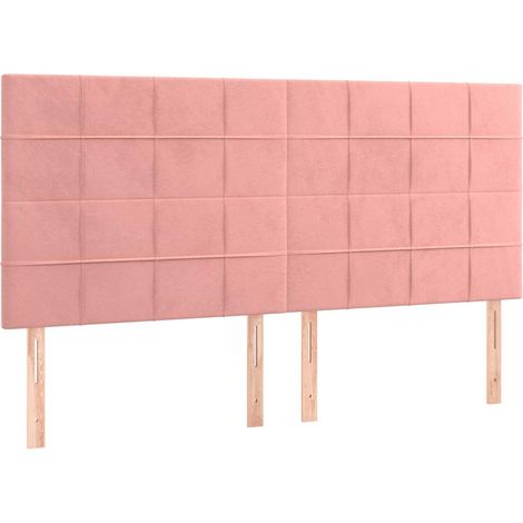 Maison Exclusive - Cabecero de cama rosa 160x5x118/128 cm Terciop (1/5)