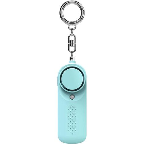 Porte-clés alarme personnelle - Alarme de sécurité et d'urgence - Autodéfense - Sirène LED 130 dB - 8,8 x 3,1 x 1,8 cm - Bleu (1/5)