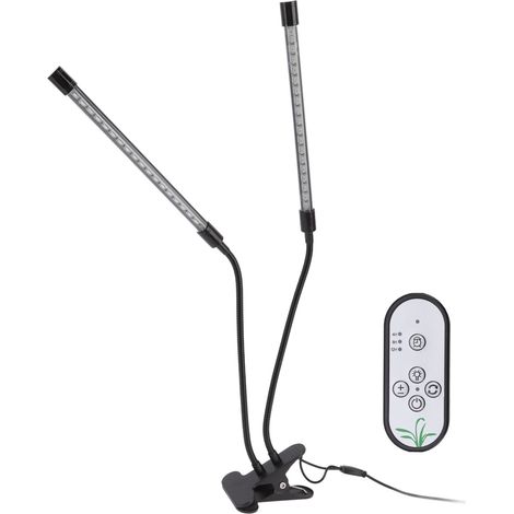 Lampe horticole LED à double tête, 30 W, à spectre complet, alimentée par USB, avec minuterie et variateur d'intensité pour éclairage d'intérieur. Idéale pour la croissance des plantes en intérieur. (1/5)