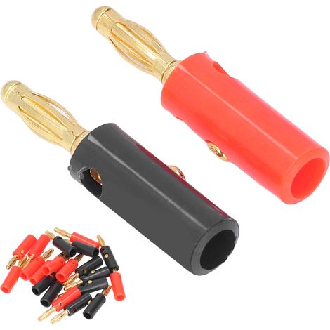 Lot de 20 fiches banane 4mm dorées à visser, connecteurs universels pour câble enceinte, système audio voiture (1/5)