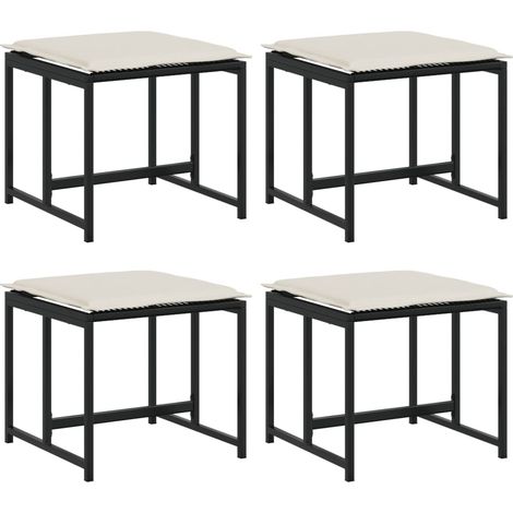 Maison Exclusive - Sgabelli da Giardino con Cuscini 4 pz Neri in Polyrattan