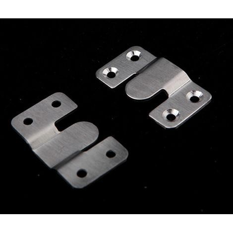 10 supports encastrés, robustes et emboîtables, dissimulés, pour suspendre des meubles, quincaillerie en acier inoxydable pour tableaux, miroirs et présentoirs d'images. (1/4)