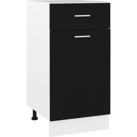 Cajonera de cocina de diseño moderno mueble de almacenamiento 40 x 46 x 81 cm madera de ingeniería negra 020047657 (1/5)