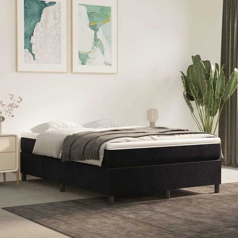 Sommier à ressorts de lit - Sommier pour Adulte et Enfant - Noir 140x200 cm Velours BV925297 - BonneVie (1/5)
