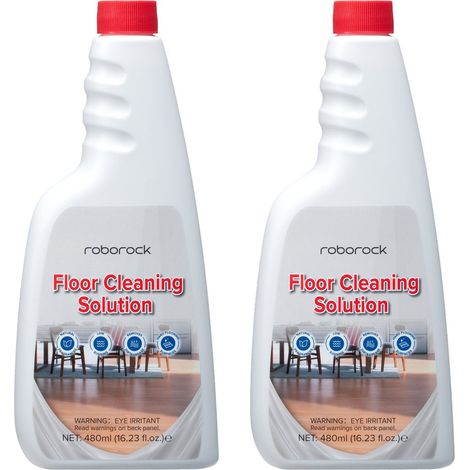 Solución de limpieza de suelos Roborock para robots aspiradores, envase de 2 x 480 ml, Blanco