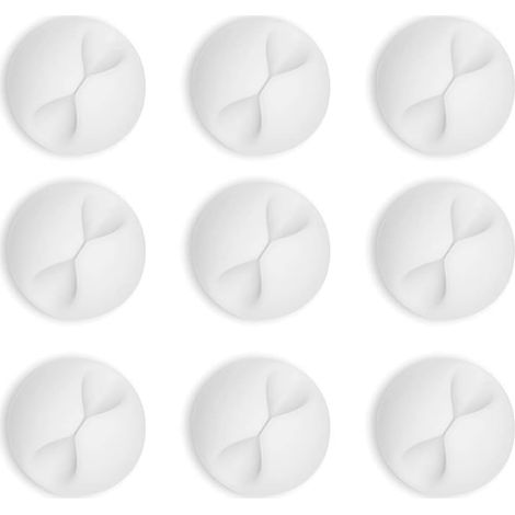 Attache Câble - Support Adhésif Silicone 2,5 x 1,5 cm - Pour Câbles Jusqu'à 1 cm - Voiture Bureau Maison - Lot de 9 (1/5)