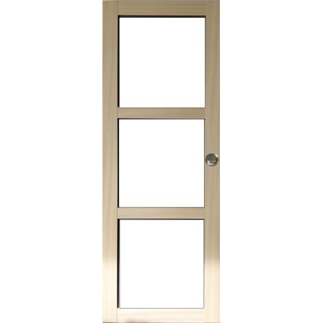 Porta scorrevole in legno Ayous Vetro trasparente H204 x L73 e 2 gusci