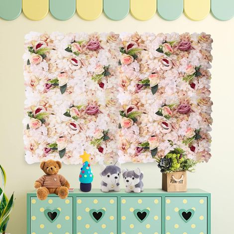 Lot de 6 toiles de fond roses artificielles - 60 x 40 cm - Pour fête, mariage, fête nuptiale, Noël, décoration d'intérieur (1/5)