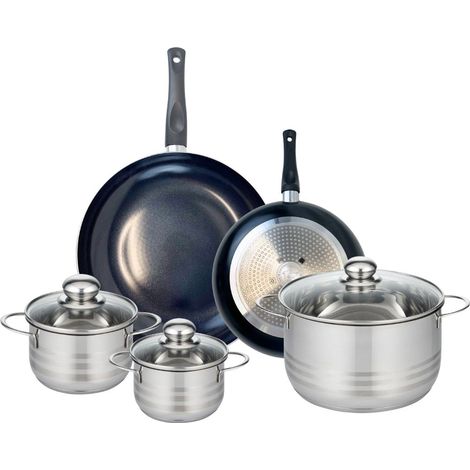 Ensemble de 2 Poêles de cuisson 24 et 32 cm et 3 faitouts 14, 16 et 24 cm Elo Prima Brillant (1/5)