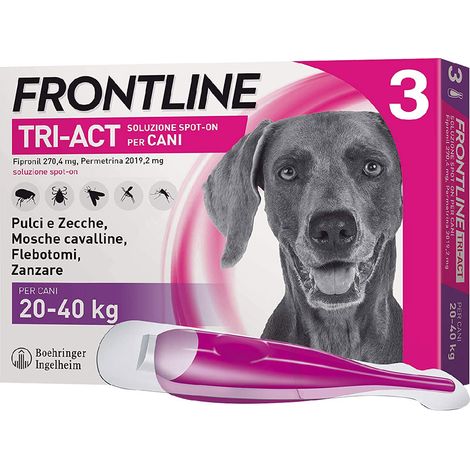 ANTIPARASSITARIO 'FRONTLINE TRI-ACT' cani 20/40 kg - 3 pipette ml 4 - FRONTLINE