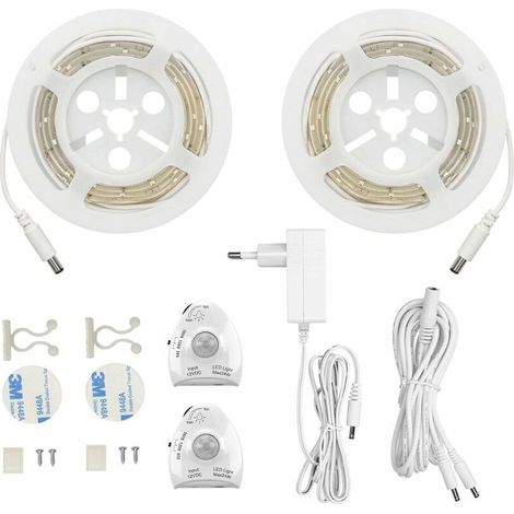 2 bandes lumineuses LED blanc chaud à détecteur de mouvement, lumière à détecteur de mouvement (1/5)