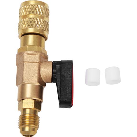 Adaptateur de vanne à bille en laiton pour réfrigération R410, raccord de réfrigérant 45 BAR, G1/4 G5/16
