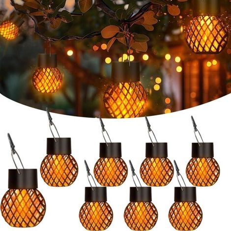 8 Pièces Lampes Solaires Suspendues,Petites lanternes LED à suspendre IP65 Étanche,Lanterne Solaire de Jardin,Lumière Solair (1/4)