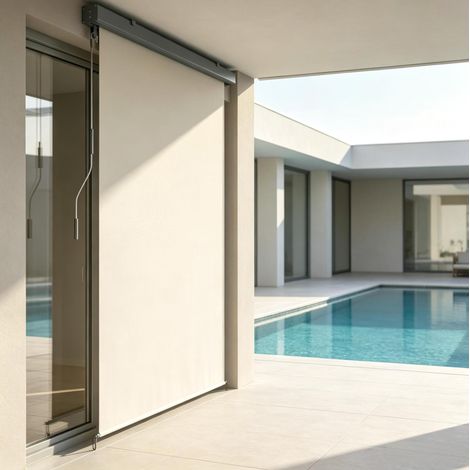 Tenda verticale esterna 250 x 160 cm, protezione solare e privacy, crema HAVRYA (1/5)