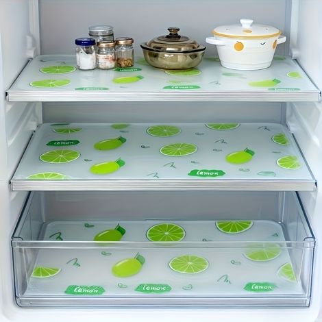 Lot de 4 tapis imperméables pour réfrigérateur — Anti-humidité, antidérapants, lavables et réutilisables en matériau EVA (1/5)