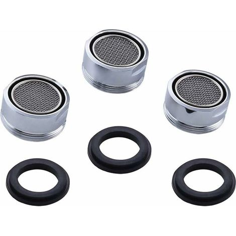 Filtre-aérateur de robinet 3 pièces, universel, pour robinet d'évier de cuisine, finition or, finition argent (22 mm) (1/5)
