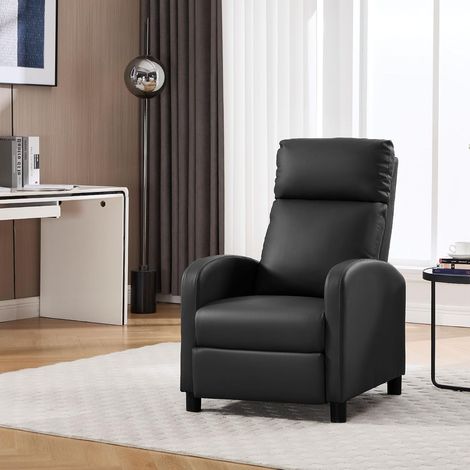 WOLTU Sillón reclinable ajustable, sofá individual con reposapiés para sala de estar y dormitorio, color negro (1/5)