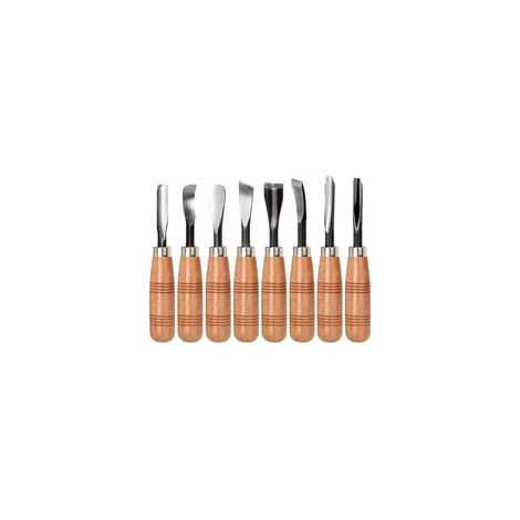 Set di scalpelli da intaglio, set di 8 utensili per intaglio del legno, set di scalpelli in acciaio, coltelli da intaglio, utensili manuali - Crezuo