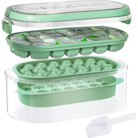 Eiswürfelbehälter, 54 Würfel – Lebensmittelechtes Material – BPA-frei – mit Deckel (1/4)