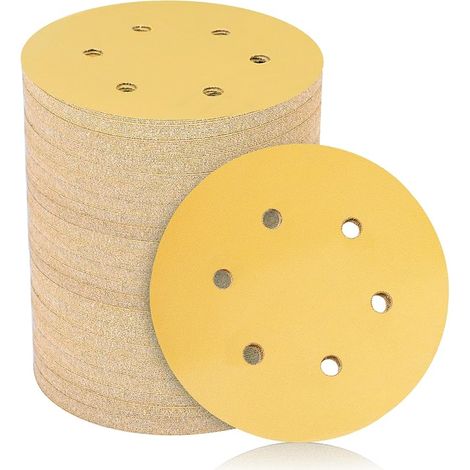 60 Pièces Disque Abrasif 150mm Grain Mixte 60 80 120 180 240 400 pour Ponceuse Excentrique (1/5)
