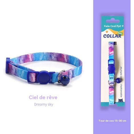 Collier pour chat avec clochette - Sécurité anti-étranglement - Couleurs tendance - Convient aux chats ayant un tour de cou de 15 à 30 cm