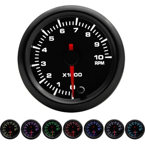 52mm Pointeur de Moteur Voiture Auto Kit de jauge tachymétrique tachymètre RPM Indicateur lumineux LED 7 couleurs universel (1/5)