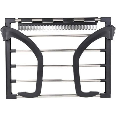 Séchoir à linge repliable mural en acier inoxydable pour radiateur, balcon Noir (1/5)