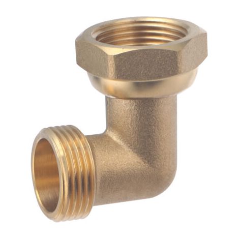– Coude d'alimentation de collecteur femelle 20x27 – mâle 20x27 en laiton – écrou libre pour installation rapide – étanchéité optimale (1/4)