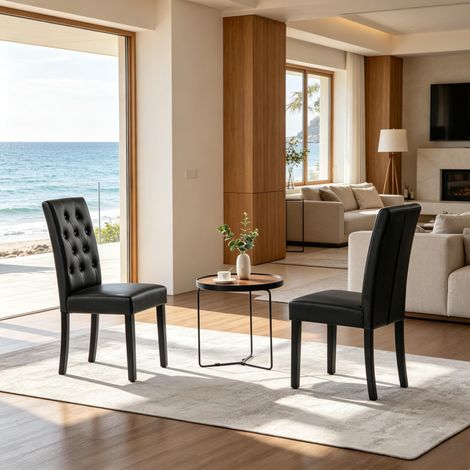 Fauteuil d'appoint confortable — chaise de salle à manger à dossier haut, chaise de bureau, chaise de conférence et fauteuil de relaxation, lot de 2 (1/5)