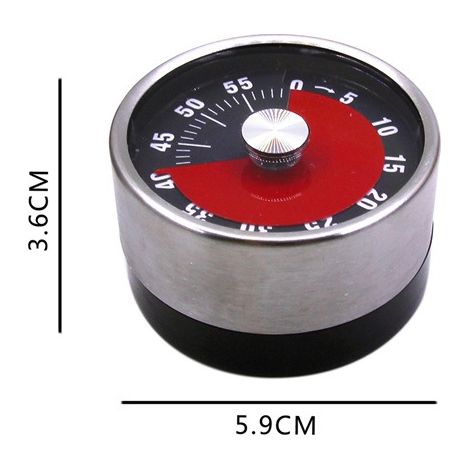 Disponible en une seule couleur : voir photo. Matériau : acier inoxydable. Minuteur en acier inoxydable pour la cuisine et la maison, avec fermeture magnétique.