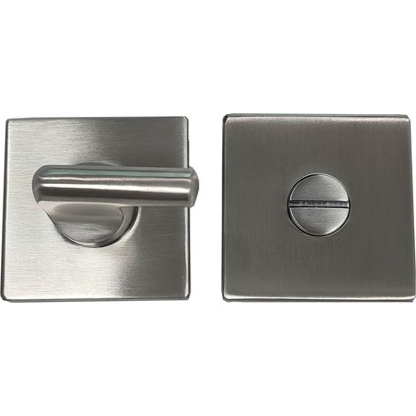 Paire de rosaces JADE Slim SLC bec de cane condamnation carré inox brossé - HERACLES - B-INOX-SLC07