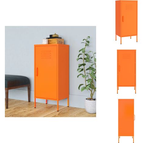 Lagerschrank Orange 42,5x35x101,5 cm Stahl - Schreibtischorganizer - Regal - Metallregal - Stauraum - Wohnzimmermöbel (1/5)