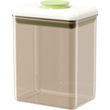 Behälter mit Knopfverschluss, stapelbare transparente Gläser, feuchtigkeits- und flüssigkeitsdichte Aufbewahrungsboxen für die Vorratskammerorganisation.