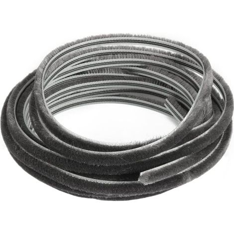 Cepillo resistente a la intemperie, 10 m (L) x 7 mm (An) x 6 mm (G) adhesivo para marco de ventana - Tira de sellado de fieltro de alta densidad - Burlete para puertas -Crezuo
