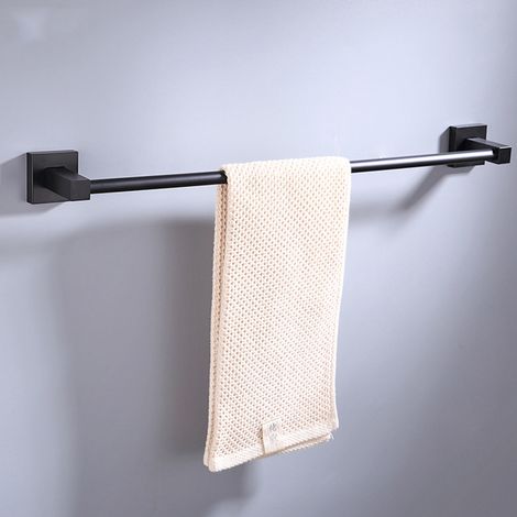 Étagère serviettes alu noir, support mural salle bain (1/5)