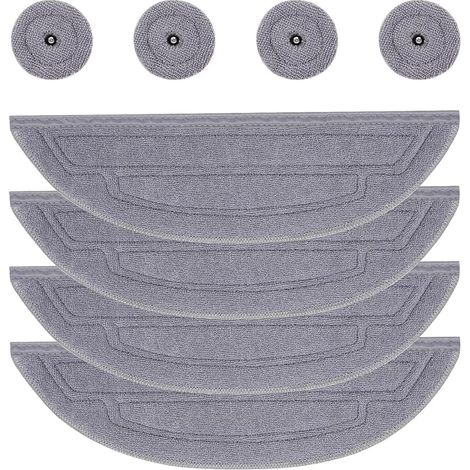 FOREHILL S8 MaxV Ultra Lot de 4 Serpillres pour Roborock S8 MaxV Ultra Robot Aspirateur, en Microfibre Douce, Lavable et Rutilisable,4 Tampons de Nettoyage et Serpillres Rondes (1/5)