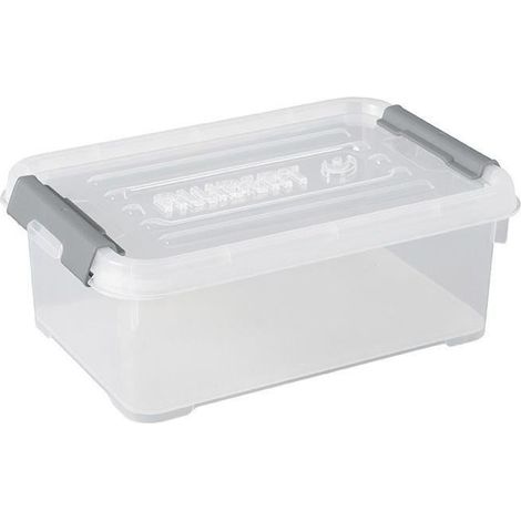 Allibert – Boîte de rangement Handy Plus 4 L – Clips gris – Couvercle transparent – Matériau résistant – Pour espaces confinés (1/6)